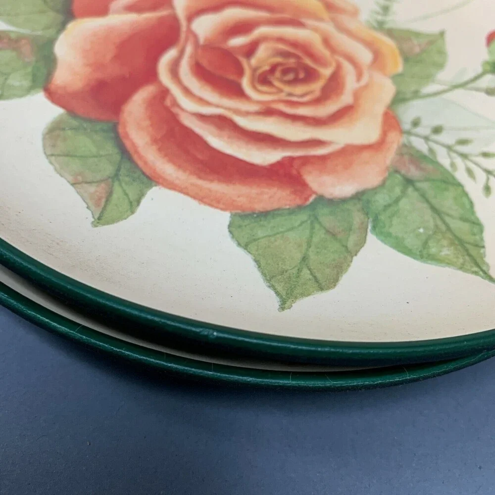 2006 Home Interiors and Gifts Decorative Salad Plates‎ Floral Lot of 2